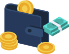 Wallet and money illustration